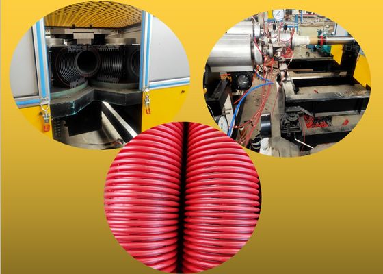 Pvc-HDPE pp de Dubbele Extruder van de Muurspiraal Golfpijp