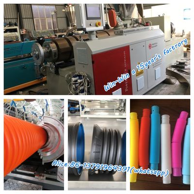 Extrusielijn met enkele dubbele schroef voor kunststof PPR HDPE PVC gegolfde buis